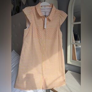 BCBGeneration Yellow and Pink Checkered Mini Dress